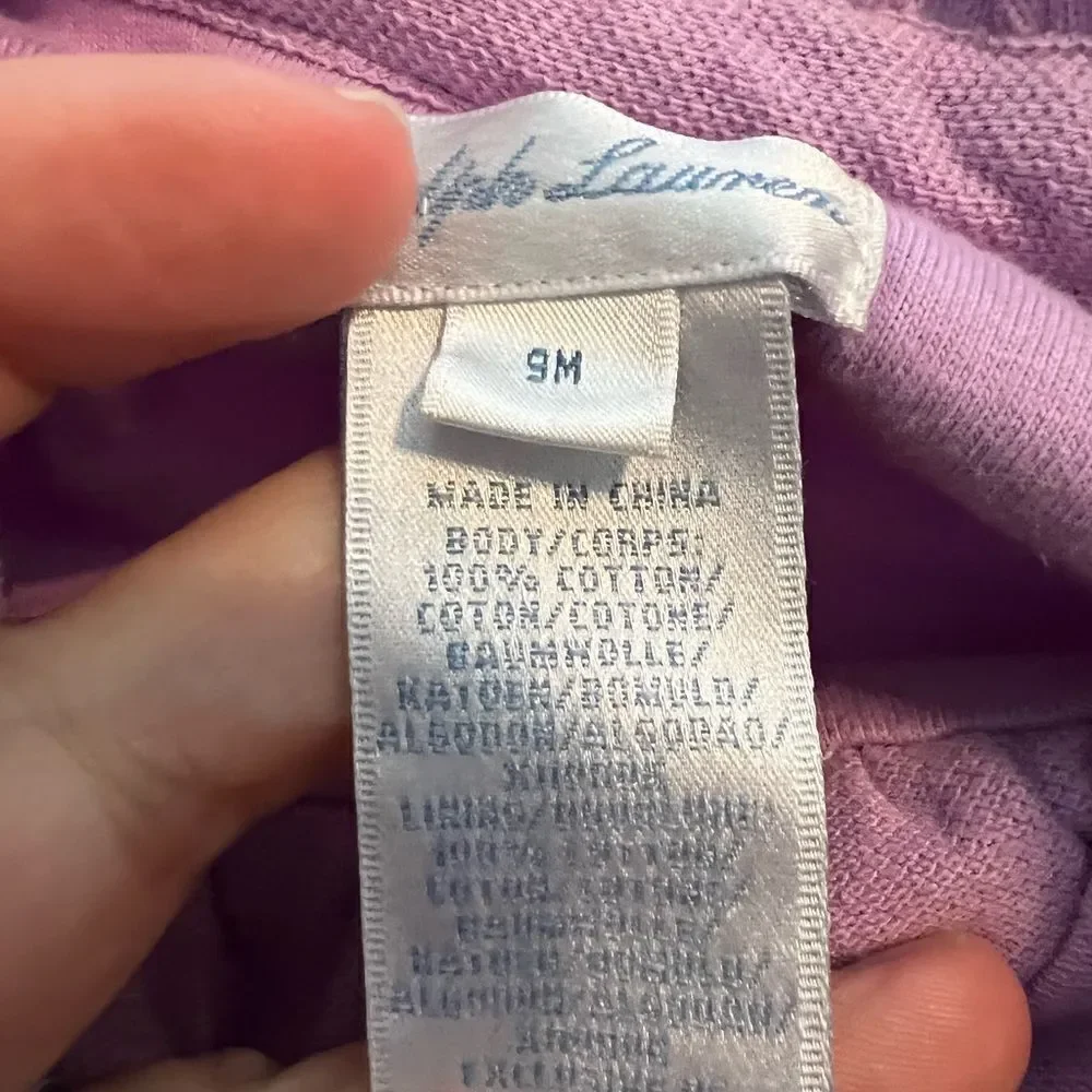 Ralph Lauren Girls Lavender Sleeper Size 9m